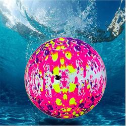   stevige onderwaterbal XXL | Onder water bal | Met water of lucht te vullen | Waterbal | Inclusief water vulstuk | 22,8 cm | paars-geel